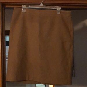 Camel-colored wool knee-length skirt, new with tag